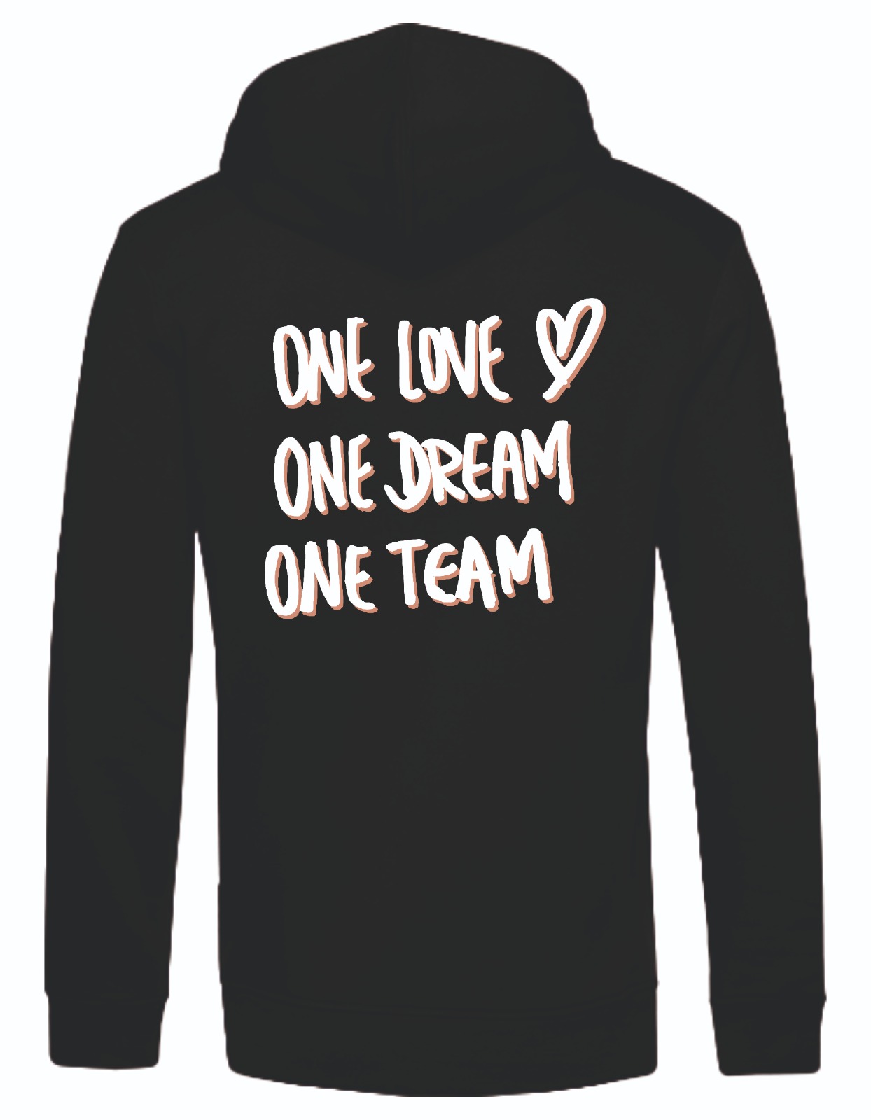 ONE LOVE, ONE DREAM, ONE TEAM - Organic Hoodie (schwarz) Bild