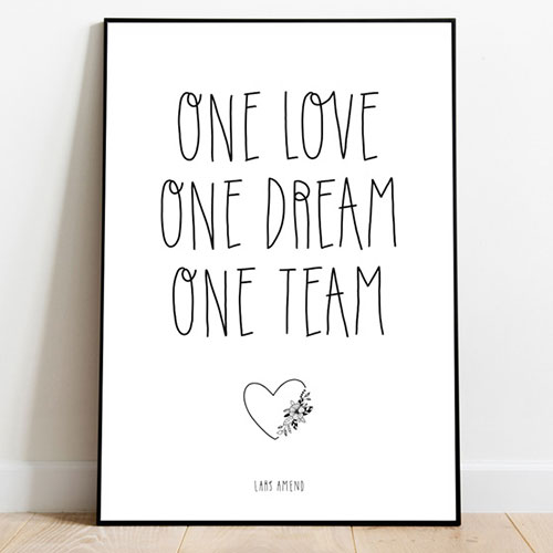 One Love, One Dream, One Team + Höre niemals auf zu träumen! (Pencil Design) Bild