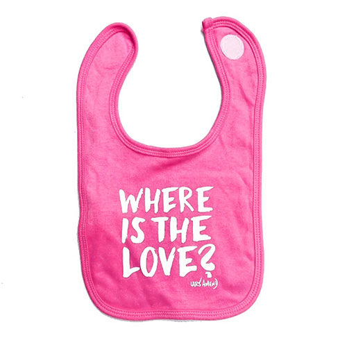 WHERE IS THE LOVE? Baby Lätzchen (Bubble Gum Pink) Bild